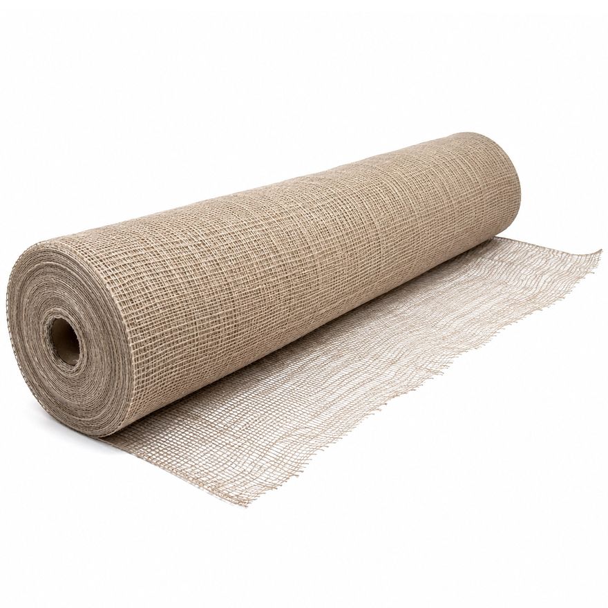 Toile de renforcement en jute 100 x 50 m pour enduits en terre, argile et torchis