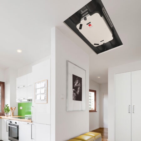 VMC double flux Zehnder EVO installée dans un faux plafond